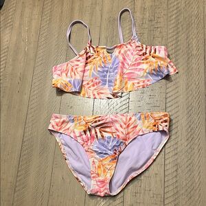 Wonder Nation Colorful Leaf Print Kids Bikini